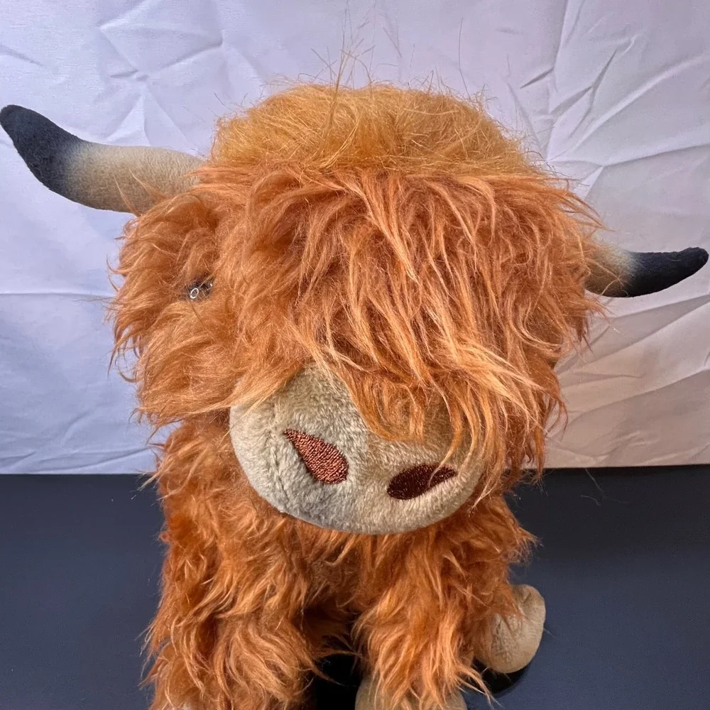 Unbranded Highland Cow Plush‎ Kids Ginger NWOT Shaggy Stuffed Animal Toy
